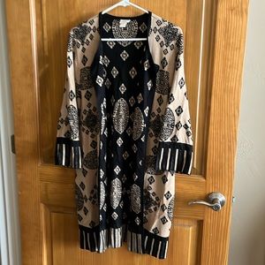 Women light weight sweater long jacket